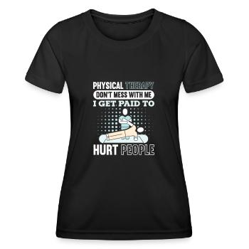Physiotherapeut - Frauen Funktions-T-Shirt - Schwarz - Vorne - AI Model Female 172 light (172cm)