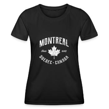 Canada Maple Leaf Flag Canada Vancouver Cadeau - T-shirt sport Femme - noir - Devant - AI Model Female 172 light (172cm)