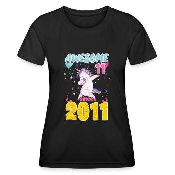 11th Birthday Unicorn - Women's Functional T-Shirt - black - Front - AI Model Female 172 light (172cm)