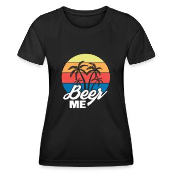Bière - T-shirt sport Femme - noir - Devant - AI Model Female 172 light (172cm)