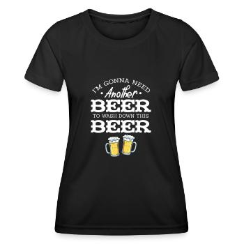 Bière - T-shirt sport Femme - noir - Devant - AI Model Female 172 light (172cm)