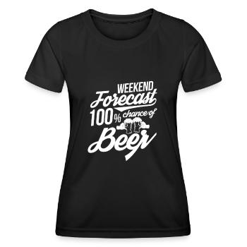 Bière - T-shirt sport Femme - noir - Devant - AI Model Female 172 light (172cm)