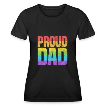 Père - T-shirt sport Femme - noir - Devant - AI Model Female 172 light (172cm)
