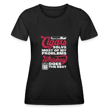 Cigar Whiskey - Women's Functional T-Shirt - black - Front - AI Model Female 172 light (172cm)