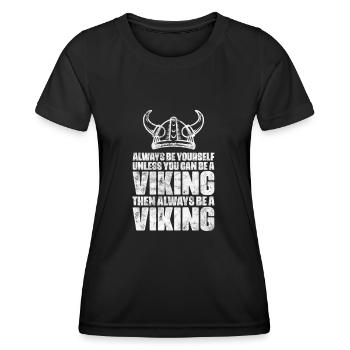 Wikinger - Frauen Funktions-T-Shirt - Schwarz - Vorne - AI Model Female 172 light (172cm)