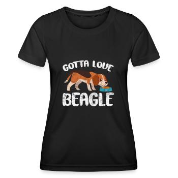 Beagle - T-shirt sport Femme - noir - Devant - AI Model Female 172 light (172cm)