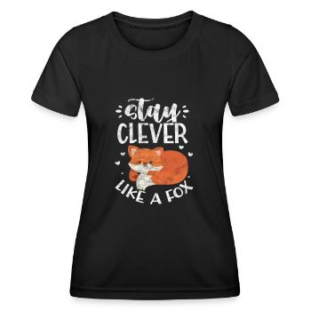 Faire: - T-shirt sport Femme - noir - Devant - AI Model Female 172 light (172cm)