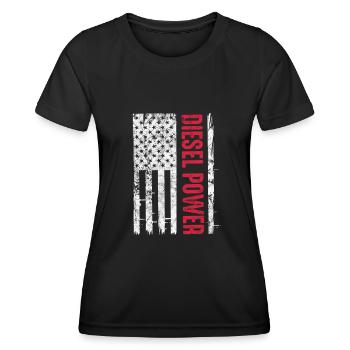 Diesel Amérique - T-shirt sport Femme - noir - Devant - AI Model Female 172 light (172cm)