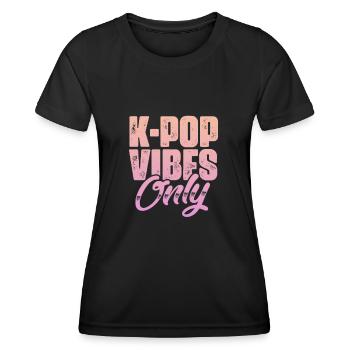 K-Pop - Frauen Funktions-T-Shirt - Schwarz - Vorne - AI Model Female 172 light (172cm)