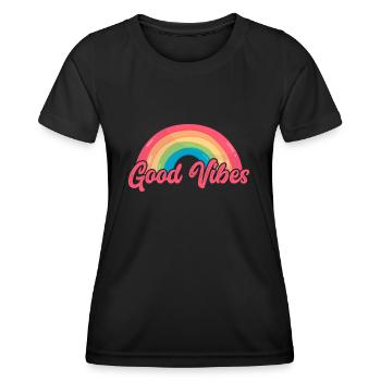 Hippie Peace Flower Power Amour Paix Cadeau - T-shirt sport Femme - noir - Devant - AI Model Female 172 light (172cm)