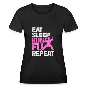 Kung Fu Kampfsport Kampfkunst Sport Geschenk - Frauen Funktions-T-Shirt - Schwarz - Vorne - AI Model Female 172 light (172cm)