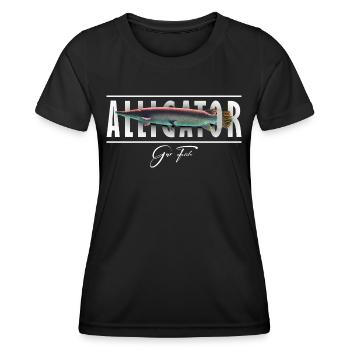 Alligator Gar Monster Fish Keeper - Women's Functional T-Shirt - black - Front - AI Model Female 172 light (172cm)