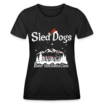 Schlittenhunde sind schneller als Santa Claus - Frauen Funktions-T-Shirt - Schwarz - Vorne - AI Model Female 172 light (172cm)