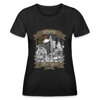 Happy New Year Dornbirn Vorarlberger Ländle City - Frauen Funktions-T-Shirt - Schwarz - Vorne - AI Model Female 172 light (172cm)