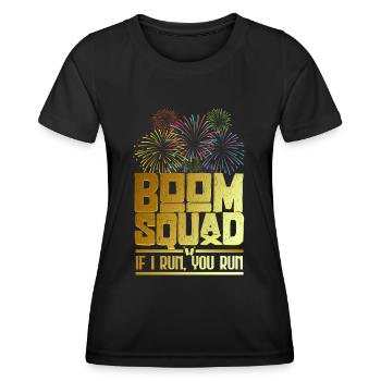 Big Boom Squad Feux d’artifice Réveillon du Nouvel An Fête du Nouvel An - T-shirt sport Femme - noir - Devant - AI Model Female 172 light (172cm)