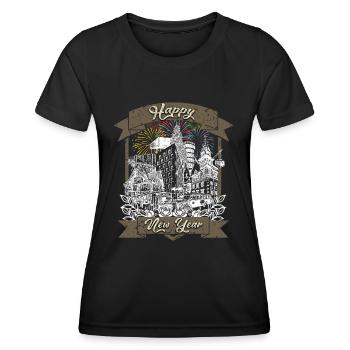 Happy New Year Dornbirn Vorarlberger Ländle City - Frauen Funktions-T-Shirt - Schwarz - Vorne - AI Model Female 172 light (172cm)