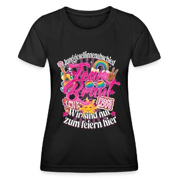 Team Braut 60er Retro Vintage Junggesellinen Party - Frauen Funktions-T-Shirt - Schwarz - Vorne - AI Model Female 172 light (172cm)