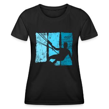 Kiteboard - Frauen Funktions-T-Shirt - Schwarz - Vorne - AI Model Female 172 light (172cm)