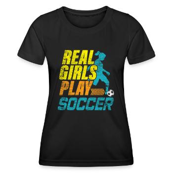 Frauenfußball Fußball - Frauen Funktions-T-Shirt - Schwarz - Vorne - AI Model Female 172 light (172cm)