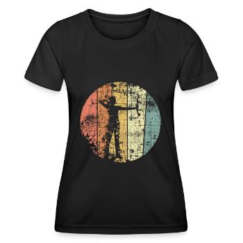 Archery vintage bow and arrow - Women's Functional T-Shirt - black - Front - AI Model Female 172 light (172cm)