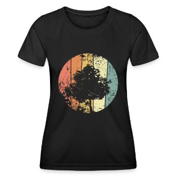 Environmental protection tree retro climate protection - Women's Functional T-Shirt - black - Front - AI Model Female 172 light (172cm)