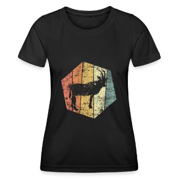 Ziege vintage Ziegenbock - Frauen Funktions-T-Shirt - Schwarz - Vorne - AI Model Female 172 light (172cm)