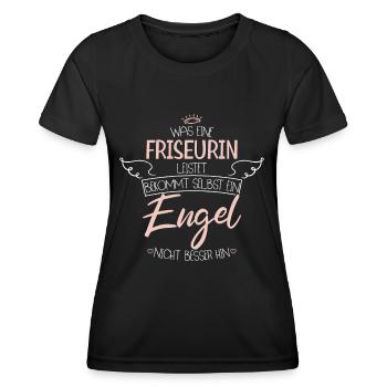 Friseurin - Frauen Funktions-T-Shirt - Schwarz - Vorne - AI Model Female 172 light (172cm)