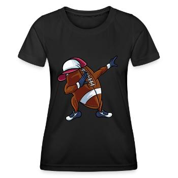Dabbing Football - Frauen Funktions-T-Shirt - Schwarz - Vorne - AI Model Female 172 light (172cm)