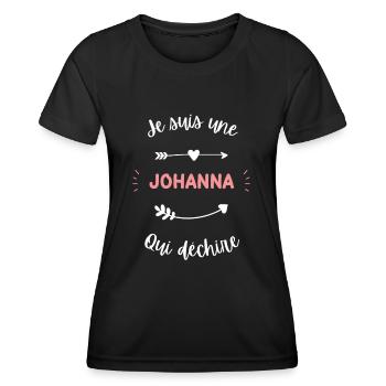 Je suis une Johanna qui déchire - T-shirt sport Femme - noir - Devant - AI Model Female 172 light (172cm)