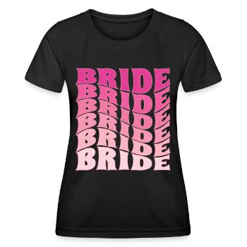 Retro Bride Future Mrs, Bachelorette Party Gift - Women's Functional T-Shirt - black - Front - AI Model Female 172 light (172cm)