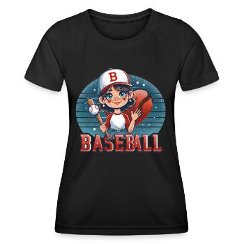 Little Leaguer's Big League Smile - Women's Functional T-Shirt - black - Front - AI Model Female 172 light (172cm)