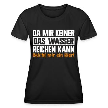 Keiner das Wasser reichen kann reicht mir das Bier - Frauen Funktions-T-Shirt - Schwarz - Vorne - AI Model Female 172 light (172cm)