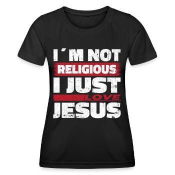 Je ne suis pas religieux, j’aime juste Jésus - chrétien - T-shirt sport Femme - noir - Devant - AI Model Female 172 light (172cm)