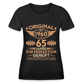 Original 1960 Vintage 65. Geburtstag Geschenk - Frauen Funktions-T-Shirt - Schwarz - Vorne - AI Model Female 172 light (172cm)