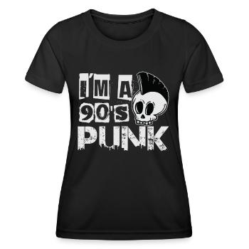 I'm A 90's Punk - Gothic - Concert - Nineties - Re - Frauen Funktions-T-Shirt - Schwarz - Vorne - AI Model Female 172 light (172cm)