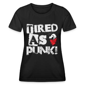 Fatigué comme punk! - Gothique - Gothique - Concert - Drôle - T-shirt sport Femme - noir - Devant - AI Model Female 172 light (172cm)