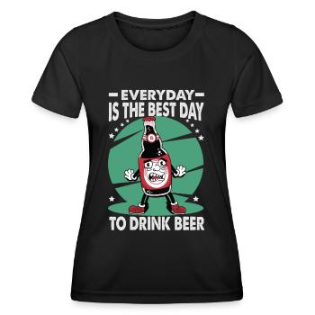 Everyday Is The Best Day To Drink Beer - Bar - Pub - Women's Functional T-Shirt - black - Front - AI Model Female 172 light (172cm)