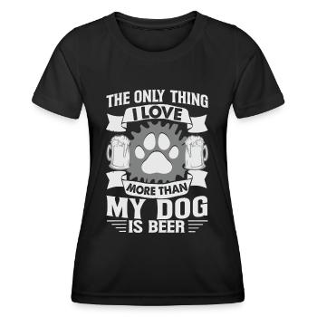 La seule chose que j’aime plus que mon chien, c’est la bière - F - T-shirt sport Femme - noir - Devant - AI Model Female 172 light (172cm)