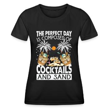 The Perfect Day Is Composed Of Cocktails And Sand - Frauen Funktions-T-Shirt - Schwarz - Vorne - AI Model Female 172 light (172cm)