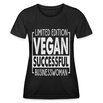 Limited Edition Vegan Successful Businesswoman - E - Women's Functional T-Shirt - black - Front - AI Model Female 172 light (172cm)