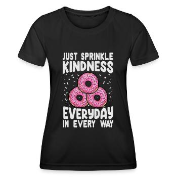 Saupoudrez simplement la gentillesse tous les jours de toutes les manières - Swe - T-shirt sport Femme - noir - Devant - AI Model Female 172 light (172cm)