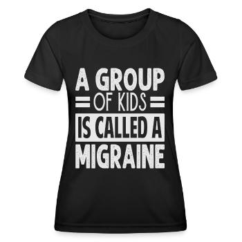 Un groupe d’enfants s’appelle une migraine - Funny Teach - T-shirt sport Femme - noir - Devant - AI Model Female 172 light (172cm)