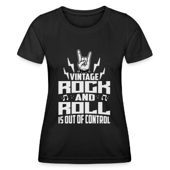 Vintage Rock And Roll Is Out Of Control - Concerts - Women's Functional T-Shirt - black - Front - AI Model Female 172 light (172cm)