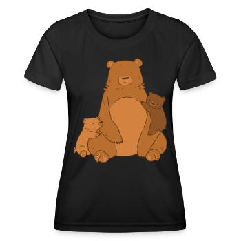 Brown bear head bear motif for brown bear team or - Women's Functional T-Shirt - black - Front - AI Model Female 172 light (172cm)