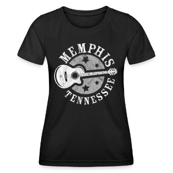 Memphis, Tennessee, Guitare - T-shirt sport Femme - noir - Devant - AI Model Female 172 light (172cm)