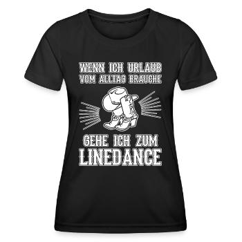 Line Dance Linedance Country Tänzer Geschenk - Frauen Funktions-T-Shirt - Schwarz - Vorne - AI Model Female 172 light (172cm)