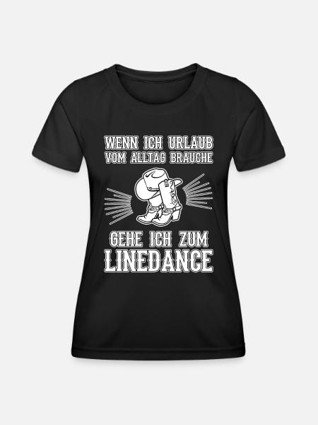 Line Dance Linedance Country Tänzer Geschenk - Frauen Funktions-T-Shirt - Schwarz