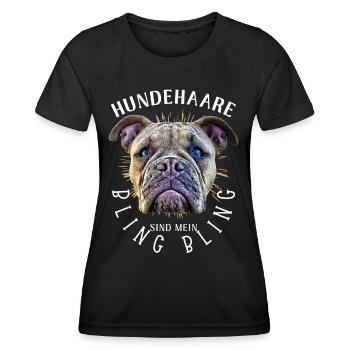 HUNDEHAARE sind mein BLING BLING - Hund Hunde - Frauen Funktions-T-Shirt - Schwarz - Vorne - AI Model Female 172 light (172cm)