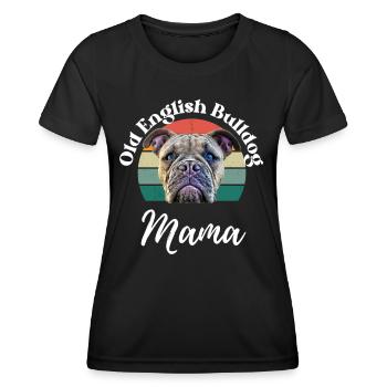 VIEUX BOULEDOGUE ANGLAIS MAMAN ... Chien Chien Bouledogue - T-shirt sport Femme - noir - Devant - AI Model Female 172 light (172cm)