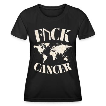 F...CK CANCER - HOFFNUNG, LIEBE & Kampf - Frauen Funktions-T-Shirt - Schwarz - Vorne - AI Model Female 172 light (172cm)